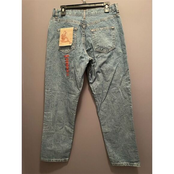 Faded Glory Women's Acid Wash Straight Jeans Size 14 Petites Blue - Picture 4 of 8